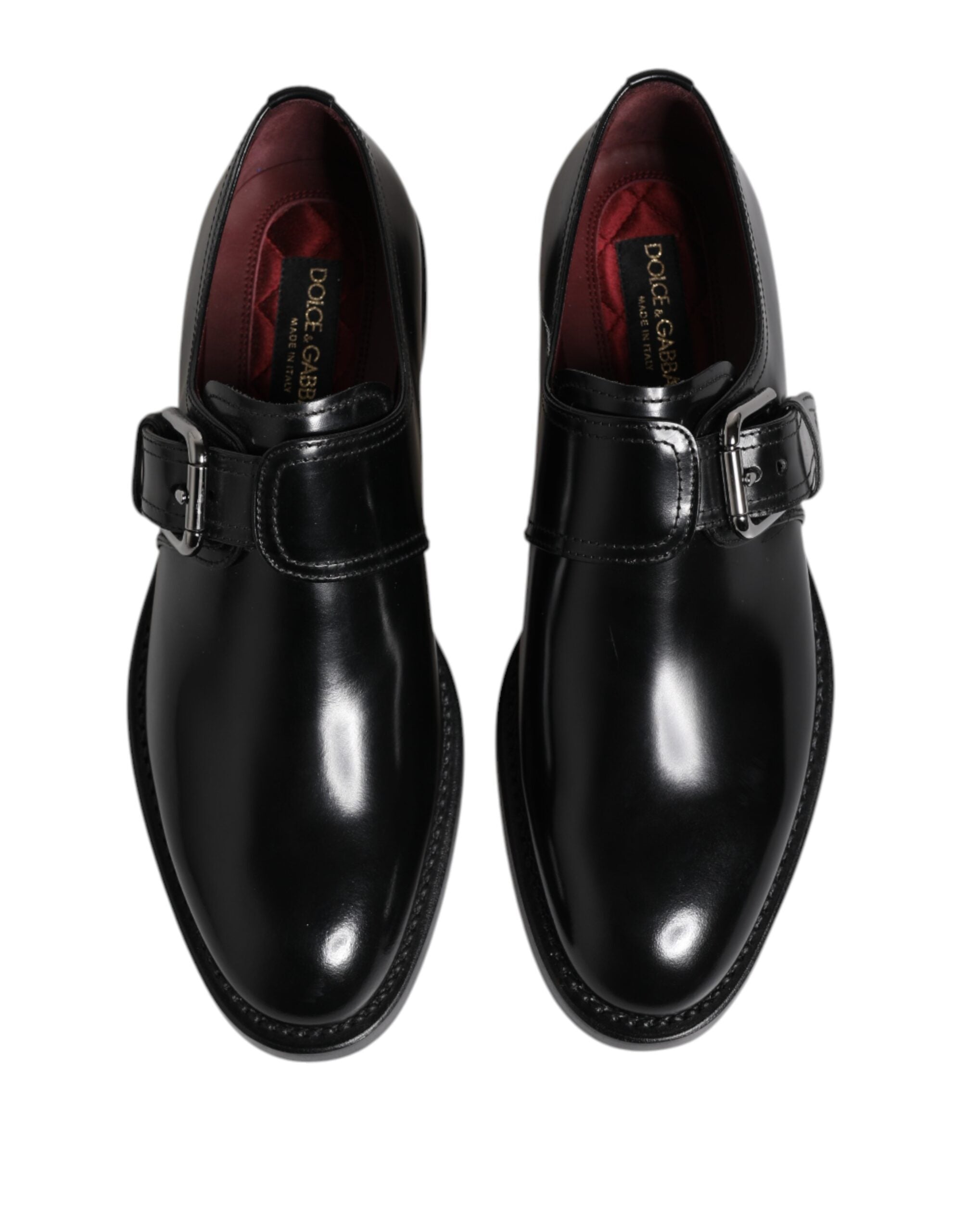 Dolce & Gabbana Dolce & Gabbana Black Leather Monk Strap Derby Formal Men's Shoes