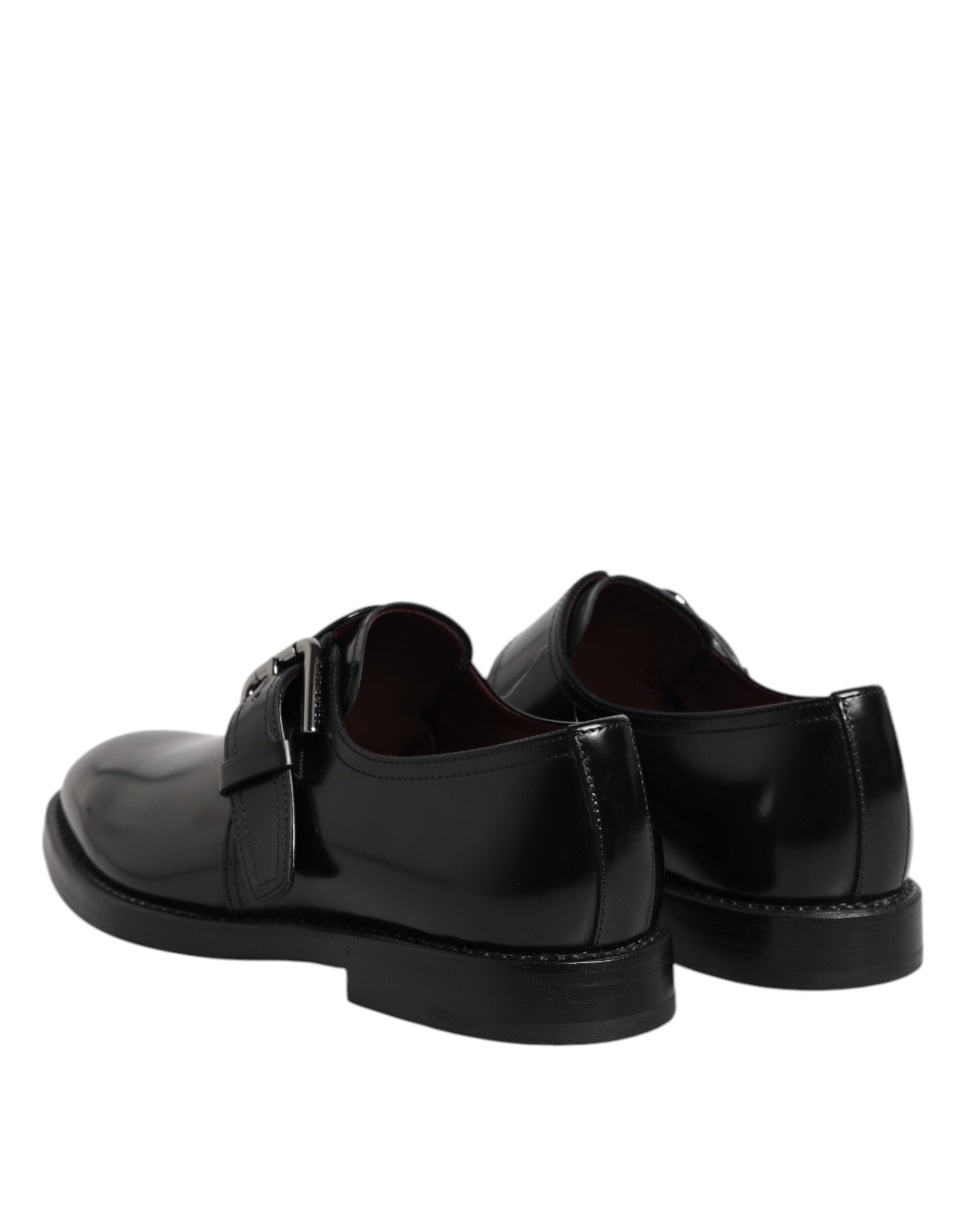 Dolce & Gabbana Dolce & Gabbana Black Leather Monk Strap Derby Formal Men's Shoes