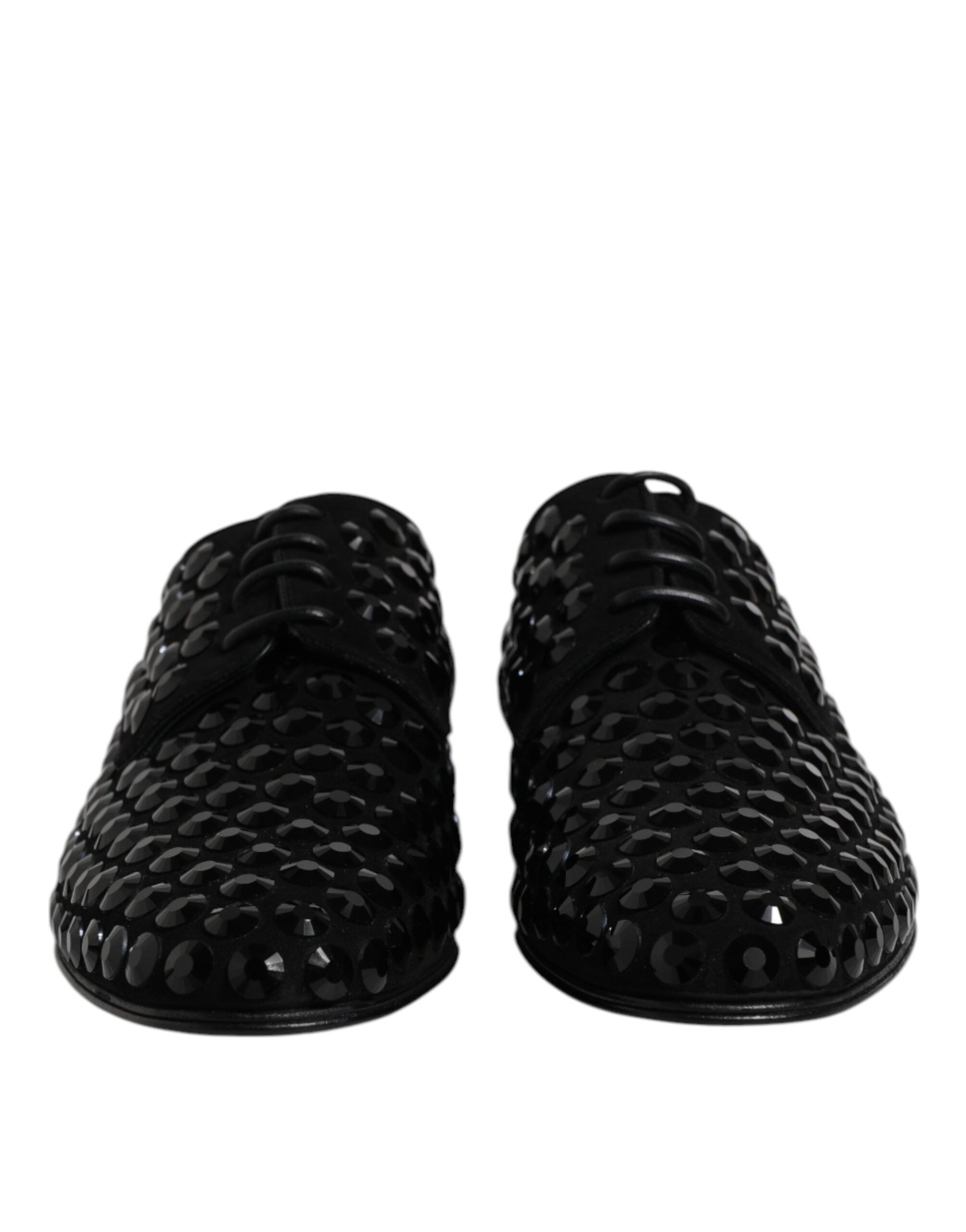 Dolce & Gabbana Dolce & Gabbana Black Suede Strass Derby Formal Men's Shoes