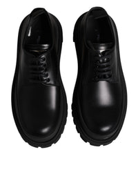 Dolce & Gabbana Dolce & Gabbana Black Leather Lace Up Derby Men Dress Men's Shoes