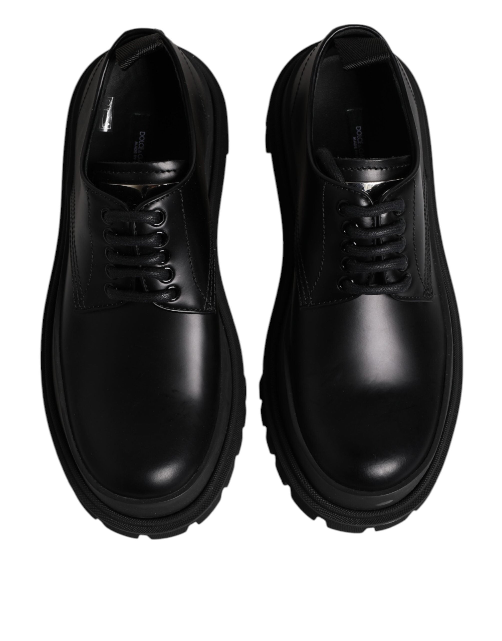 Dolce & Gabbana Dolce & Gabbana Black Leather Lace Up Derby Men Dress Men's Shoes