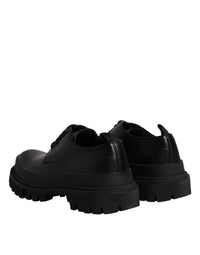 Dolce & Gabbana Dolce & Gabbana Black Leather Lace Up Derby Men Dress Men's Shoes