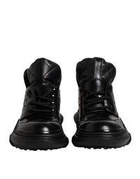 Dolce & Gabbana Black Leather Casual Mens Ankle Boots Men's Shoes