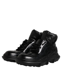 Dolce & Gabbana Black Leather Casual Mens Ankle Boots Men's Shoes