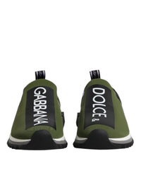 Dolce & Gabbana Green Black Slip On Sorrento Sneakers Men's Shoes