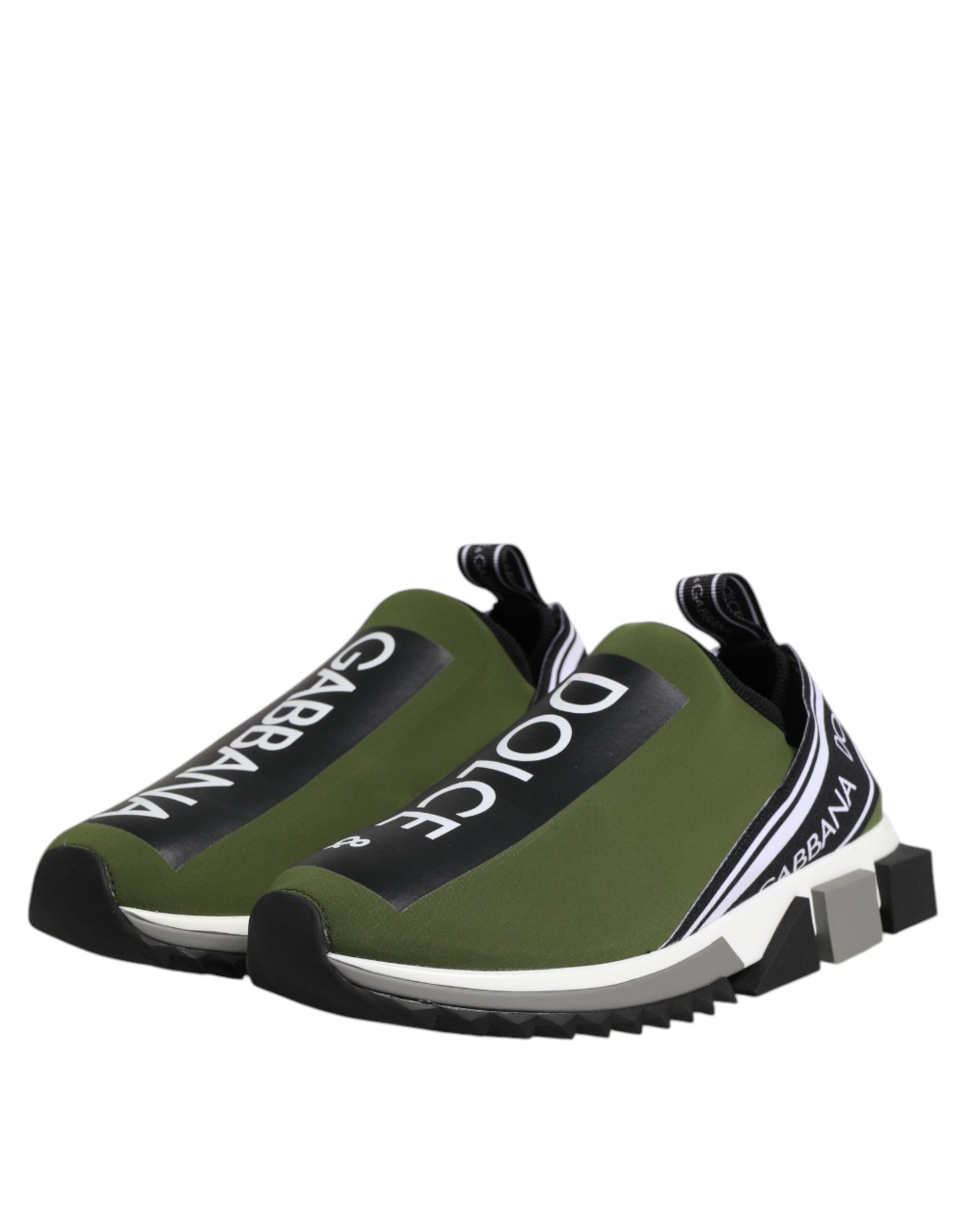 Dolce & Gabbana Green Black Slip On Sorrento Sneakers Men's Shoes