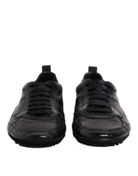 Dolce & Gabbana Black Exotic Leather Low Top Sneakers Men's Shoes
