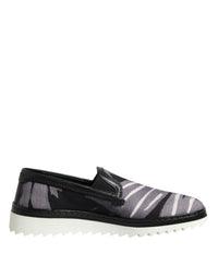 Dolce & Gabbana Black Tropical Slip On Men Sneakers Men's Shoes
