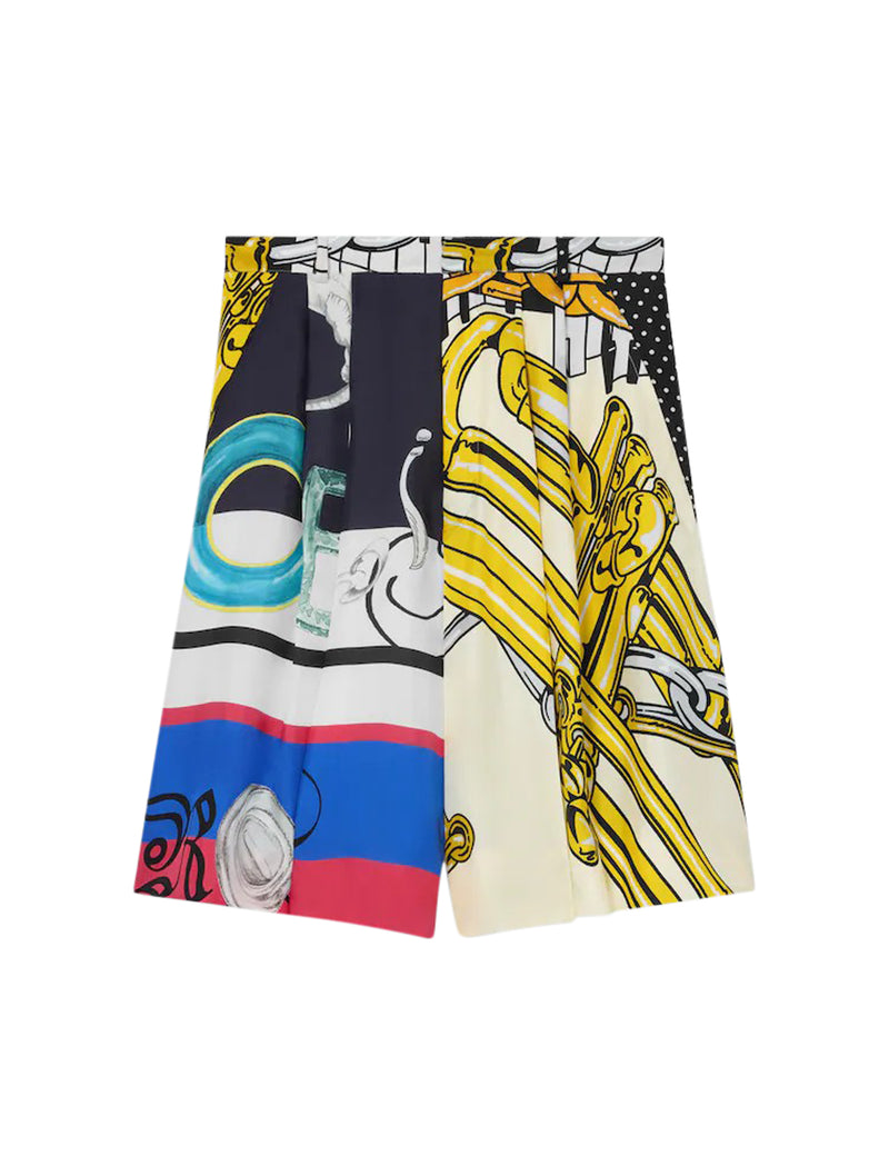 Celine Celine Women Printed Silk Twill Shorts