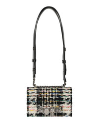 Alexander McQueen Womens Mini Jewelled Tweed Shoulder Bag