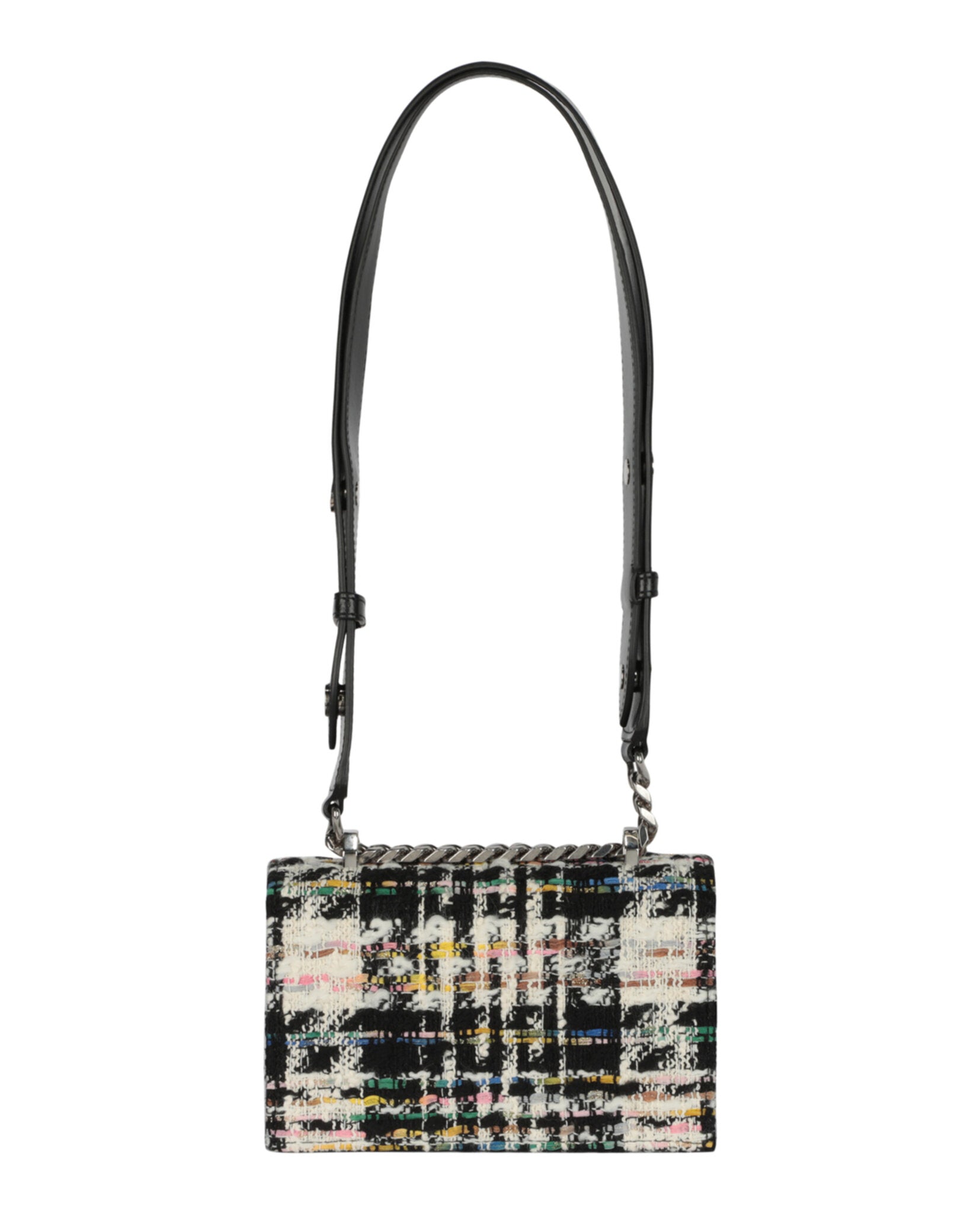 Alexander McQueen Womens Mini Jewelled Tweed Shoulder Bag