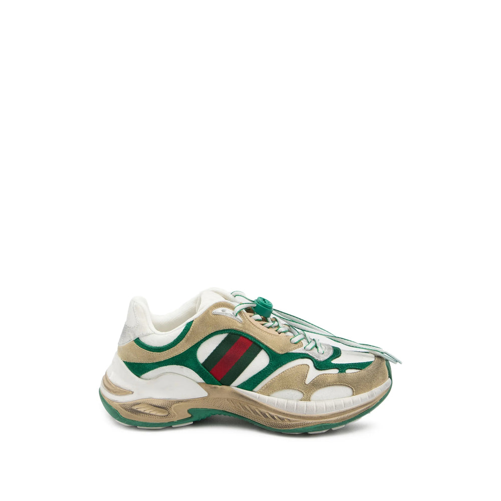 GUCCI Gucci Men Suede Sneakers With Side Web Detail