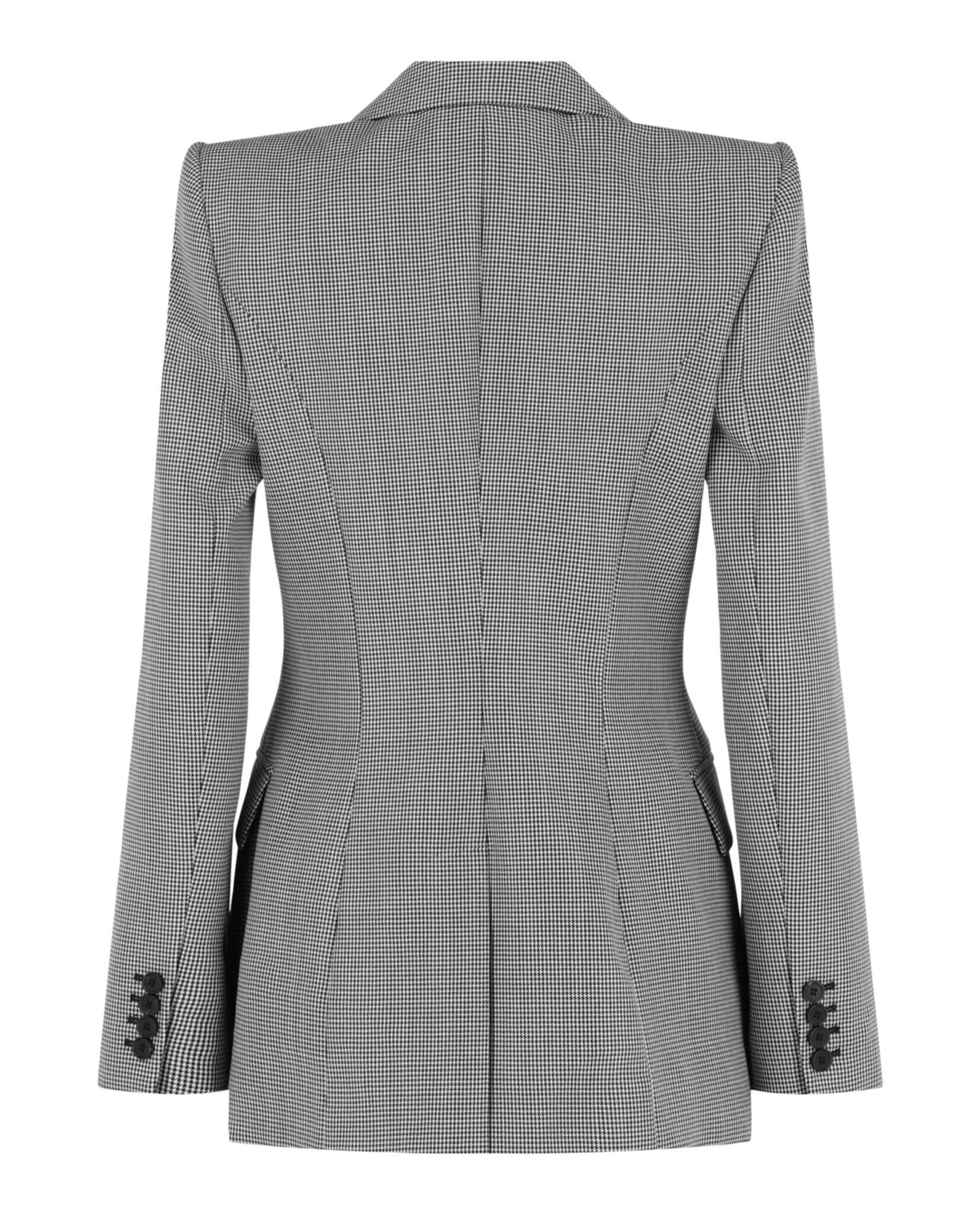Alexander McQueen Womens Houndstooth Check Double-Breasted Blazer