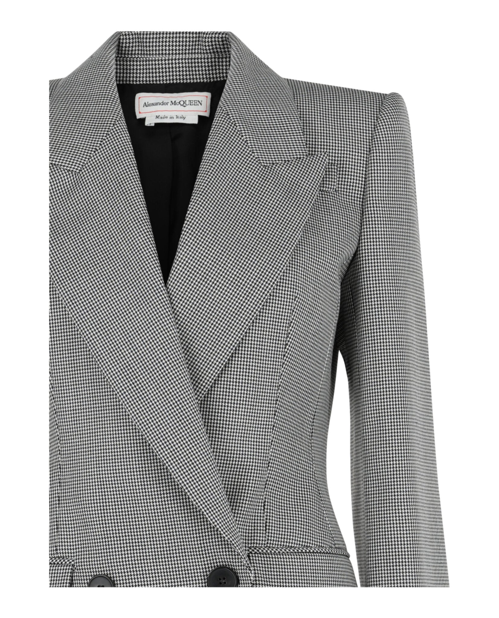 Alexander McQueen Womens Houndstooth Check Double-Breasted Blazer