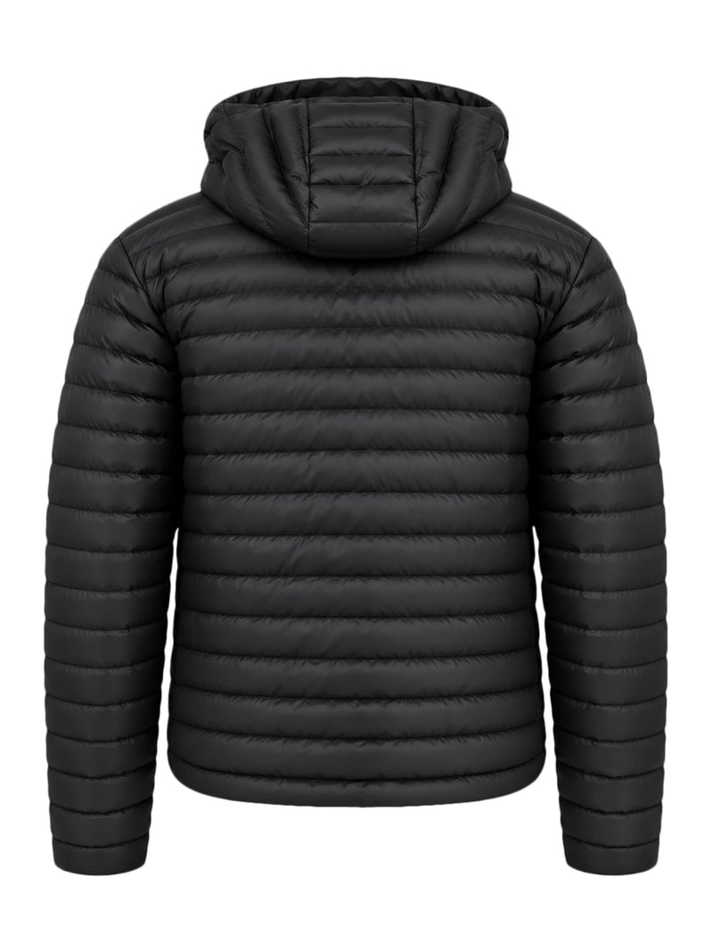 Celine Men Hooded Down Jacket With Logo Patch