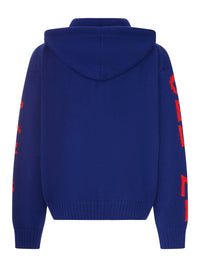 Celine Men Hooded Ribbed Knit Zip-Up Cardigan