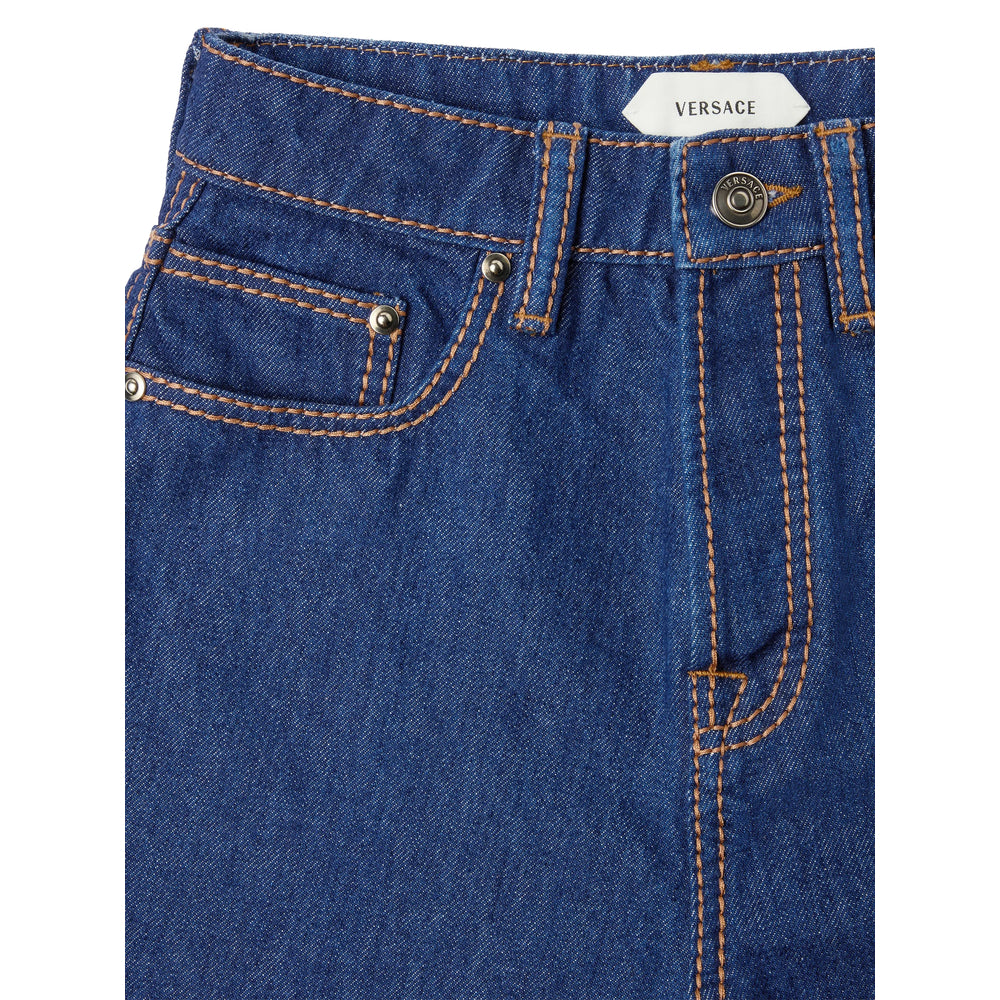 Versace Versace Blue Denim - Straight-Leg Jeans Women
