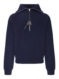 Celine Men Wool And Cashmere Blend Zip-Up Sweater