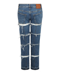 Alexander McQueen Alexander McQueen Womens Straight-Leg Distressed Jeans