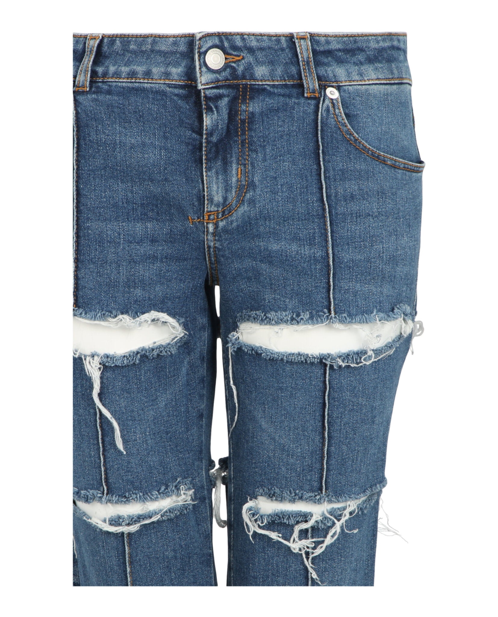 Alexander McQueen Alexander McQueen Womens Straight-Leg Distressed Jeans