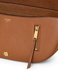 Celine Celine Women Small Crescent Soft Triomphe In Soft Shiny Lambskin