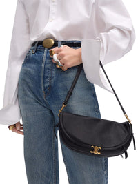 Celine Celine Women Small Crescent Soft Triomphe In Soft Shiny Lambskin