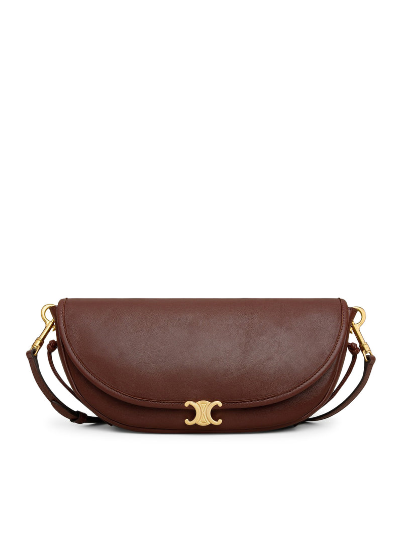 Celine Women Celine Triomphe Small Crescent Soft Bag In Soft Glossy Lambskin