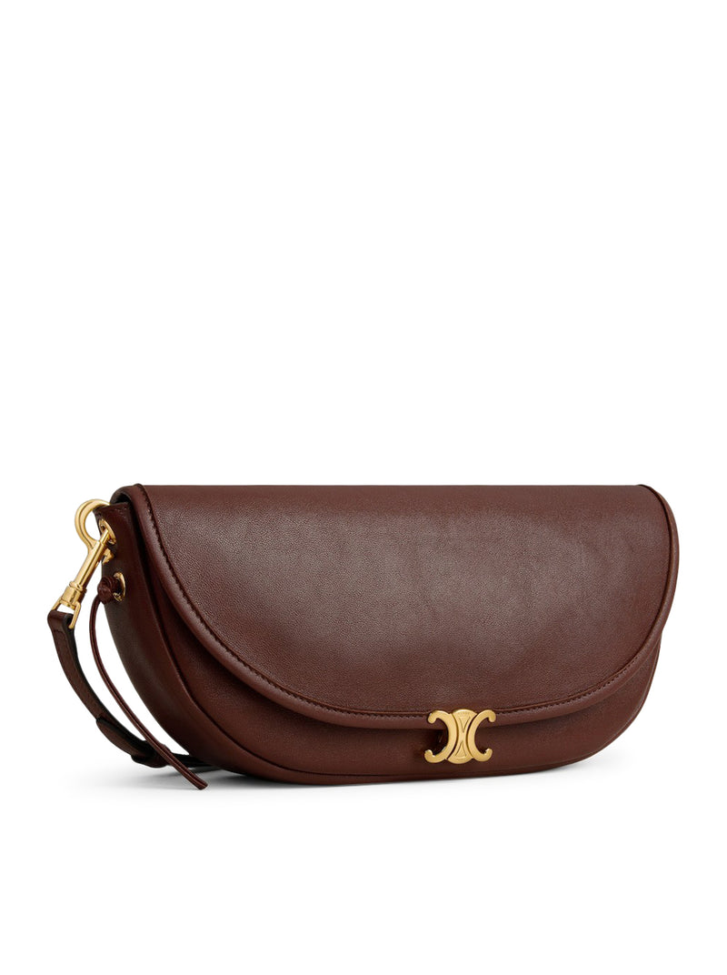 Celine Women Celine Triomphe Small Crescent Soft Bag In Soft Glossy Lambskin