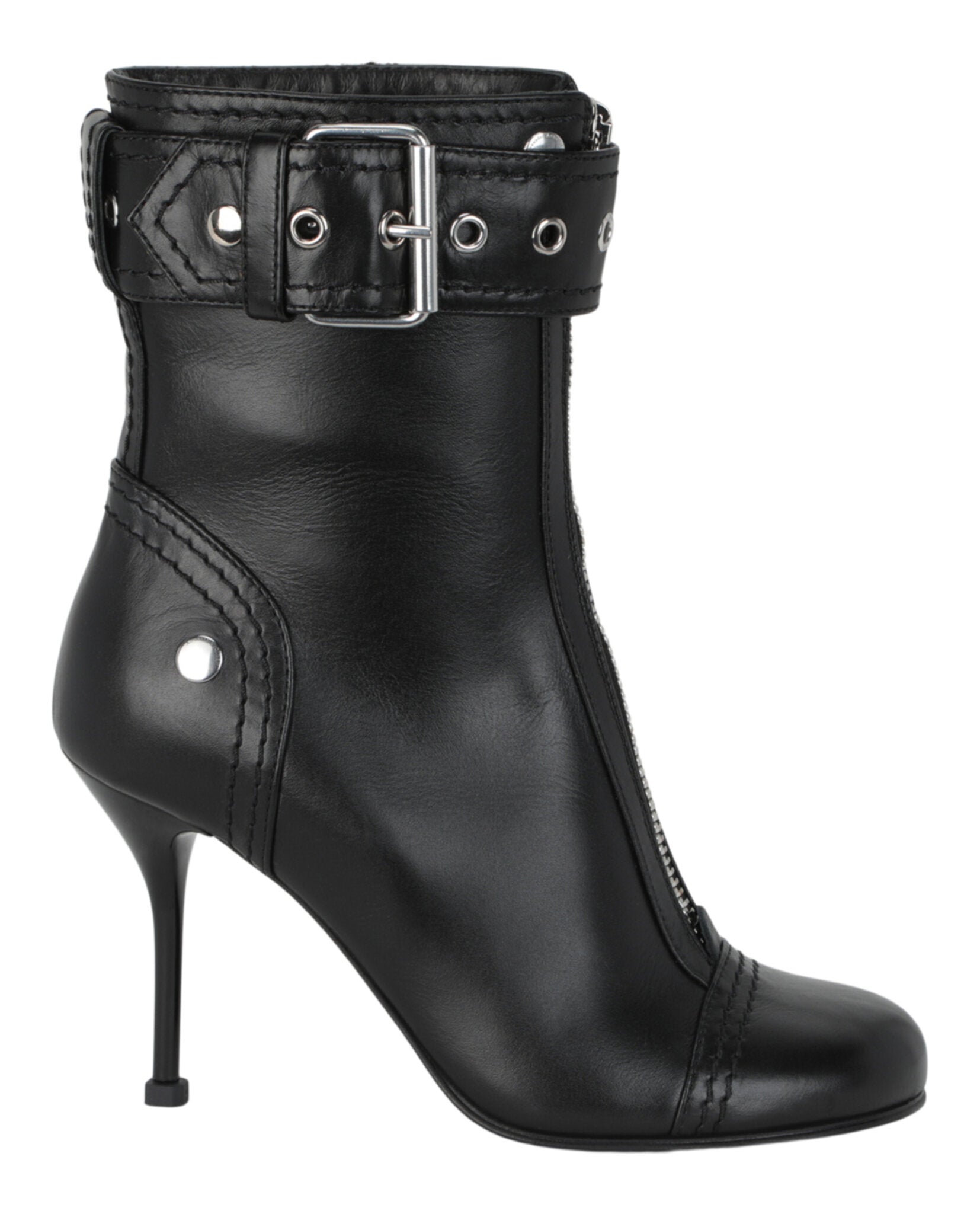 Alexander McQueen Womens Buckle Detailed Ankle Boots