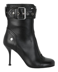Alexander McQueen Womens Buckle Detailed Ankle Boots