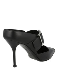 Alexander McQueen Womens Buckle Leather Mules