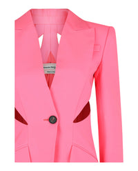Alexander McQueen Womens Slashed Single-Breasted Blazer