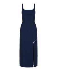 Alexander McQueen Womens Zip Slash Midi Dress