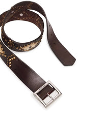 Golden Goose Deluxe Brand Golden Goose Deluxe Brand Women Sierra Belt In Mahogany Color Leather With Applied Studs
