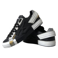 Dolce & Gabbana Black Leather Low Top Sneakers Portofino Men's Shoes