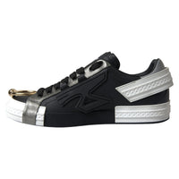 Dolce & Gabbana Black Leather Low Top Sneakers Portofino Men's Shoes