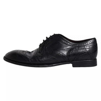 Dolce & Gabbana Dolce & Gabbana Dark Blue Leather Derby Wingtip Formal Men's Shoes