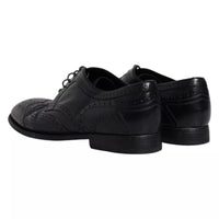 Dolce & Gabbana Dolce & Gabbana Dark Blue Leather Derby Wingtip Formal Men's Shoes