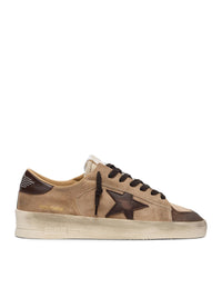 Golden Goose Deluxe Brand Golden Goose Deluxe Brand Men Stardan Men`S Beige Suede Shoes With Star And Brown Inserts