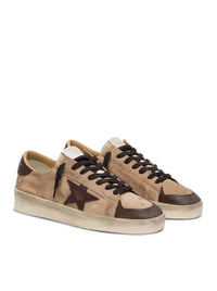 Golden Goose Deluxe Brand Golden Goose Deluxe Brand Men Stardan Men`S Beige Suede Shoes With Star And Brown Inserts