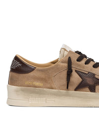 Golden Goose Deluxe Brand Golden Goose Deluxe Brand Men Stardan Men`S Beige Suede Shoes With Star And Brown Inserts