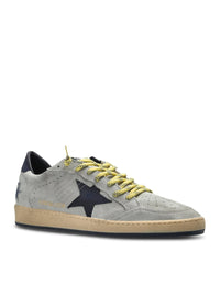 Golden Goose Deluxe Brand Men Ball-Star In Grey Suede With Star And Blue Patch