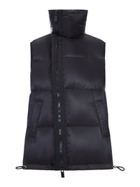 Sacai Women Nylon Vest With High Collar And Drawstring