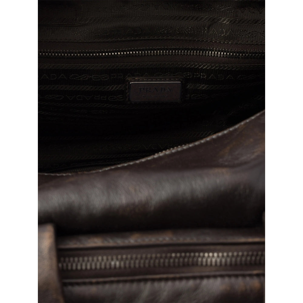 Prada Brown Luggage & Holdalls Men