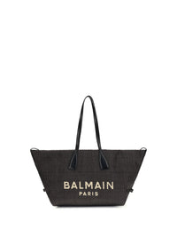 BALMAIN Balmain Women Track Shoulder Bag In Leather And Raffia