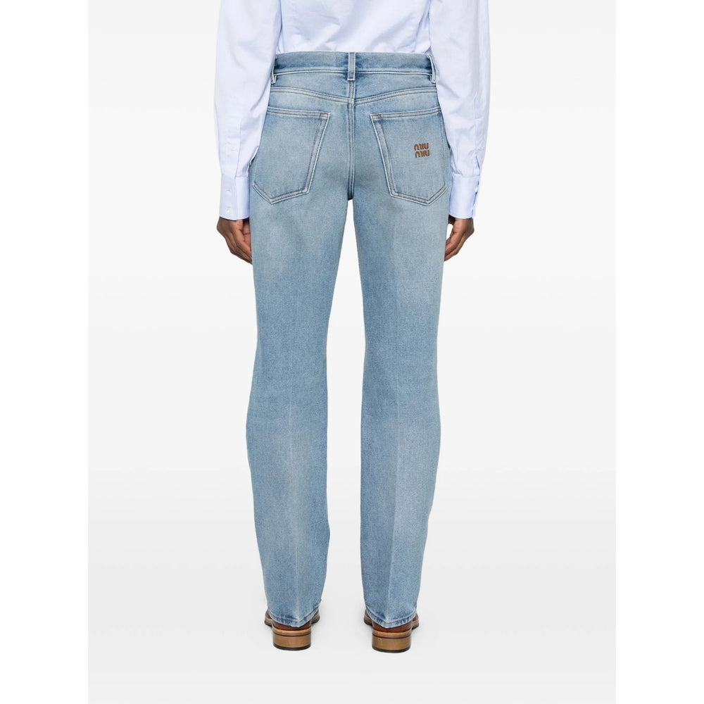 Miu Miu Miu Miu Blue Denim - Straight-Leg Jeans Women