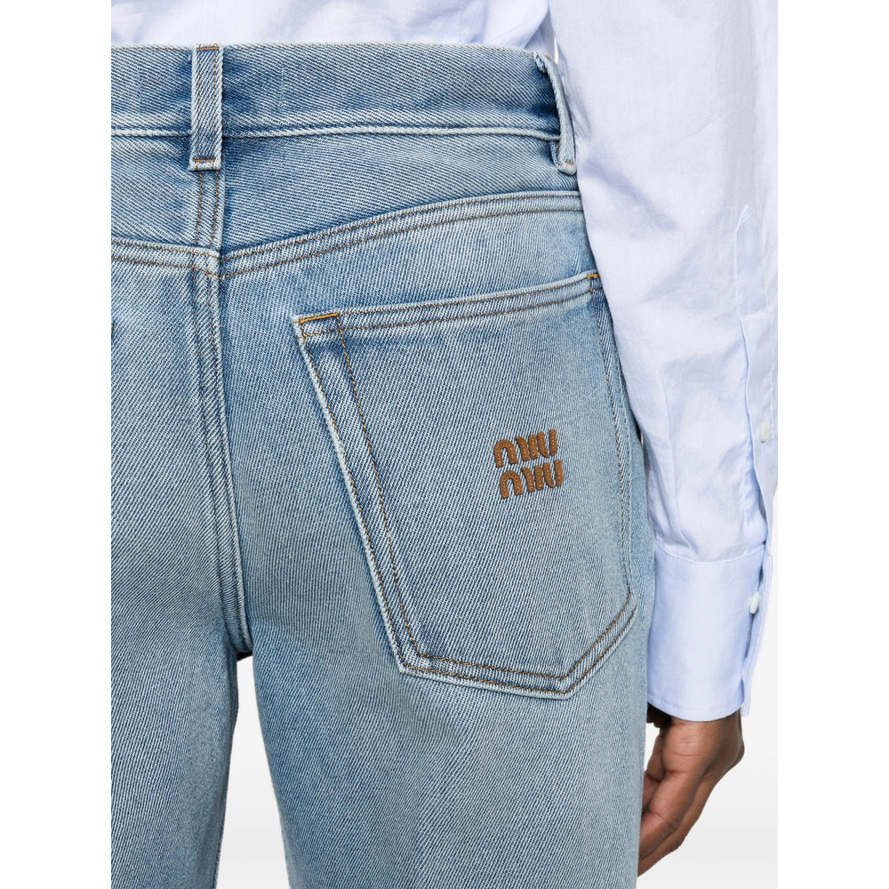 Miu Miu Miu Miu Blue Denim - Straight-Leg Jeans Women