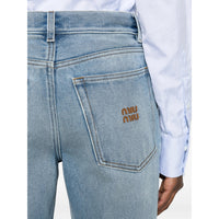 Miu Miu Miu Miu Blue Denim - Straight-Leg Jeans Women