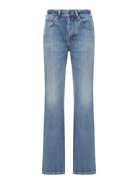 Balenciaga Women Medium Wash Denim Flare Jeans