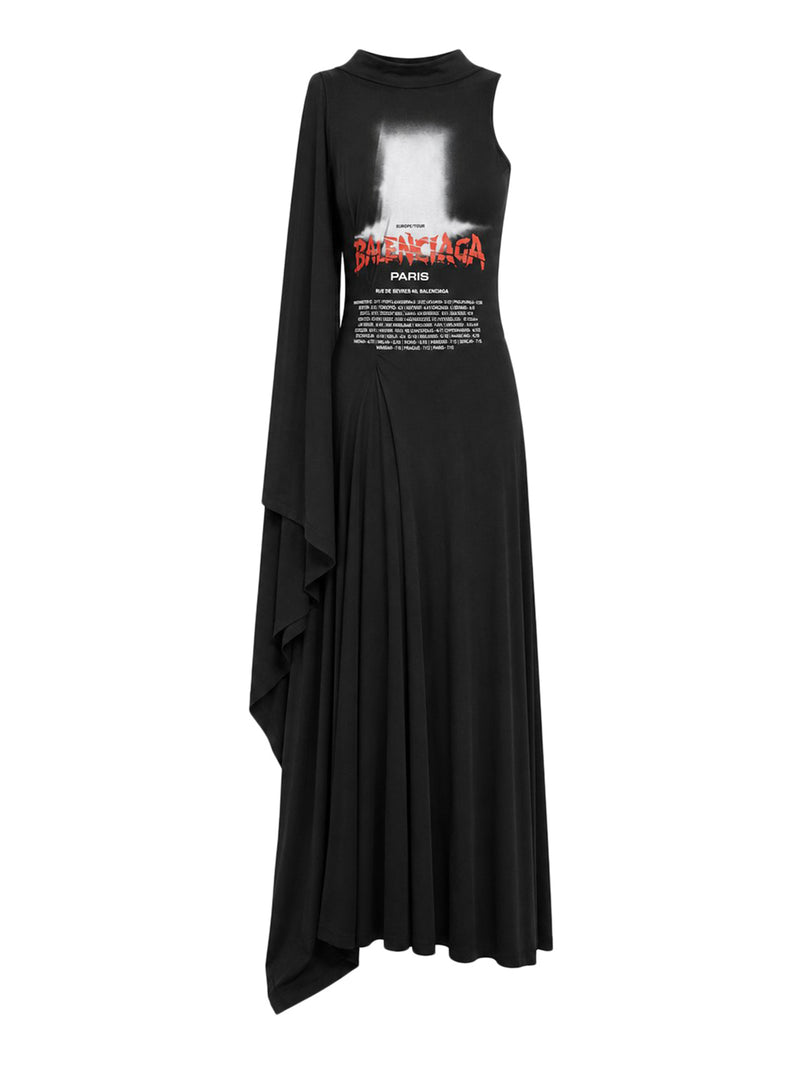 Balenciaga Women The Door Women`S Long Dress In Black